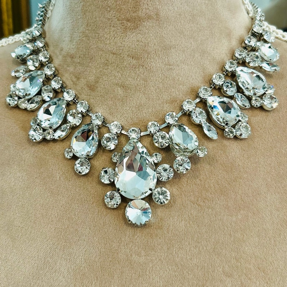 Fabulous rhinestone statement necklace choker NWOT bridal prom pageant wear - Picture 4 of 8